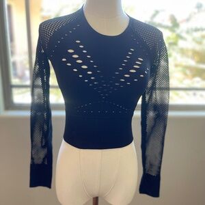 ALO Yoga Long Sleeve Cutout Top in Black